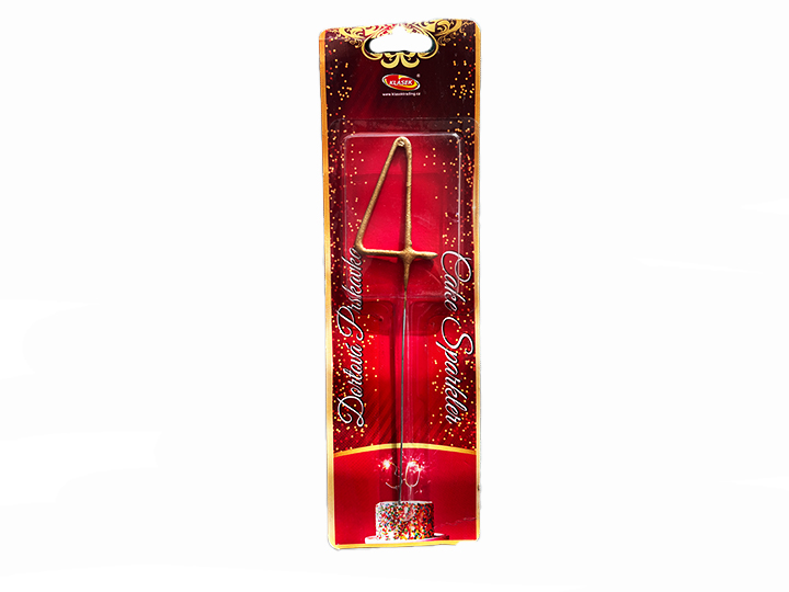 Čudežna svečka 12cm v obliki številke 4